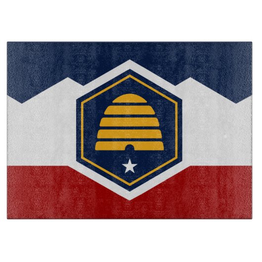 Patriottische snijplank met vlag van Utah, VS (Voorkant)