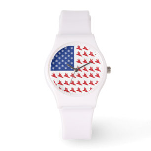 Patriottische Snowboarder Horloge