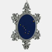 Patriottische Snowflake Ornament met Alaska Flag (Links)