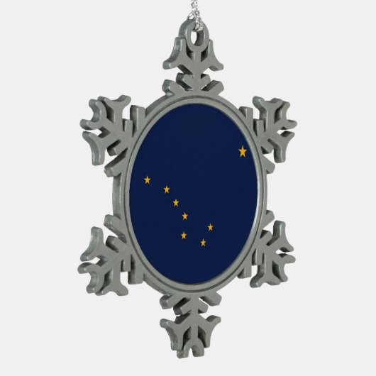 Patriottische Snowflake Ornament met Alaska Flag (Links)