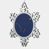Patriottische Snowflake Ornament met Alaska Flag (Rechts)