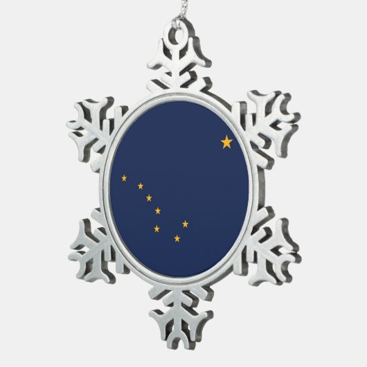 Patriottische Snowflake Ornament met Alaska Flag (Rechts)