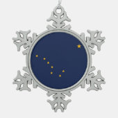 Patriottische Snowflake Ornament met Alaska Flag (Voorkant)