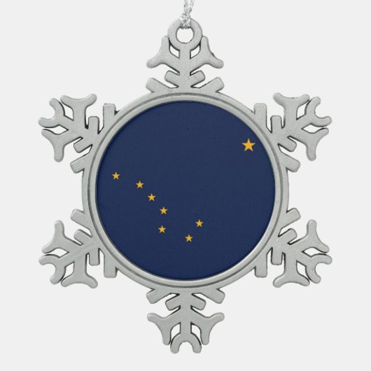 Patriottische Snowflake Ornament met Alaska Flag (Voorkant)