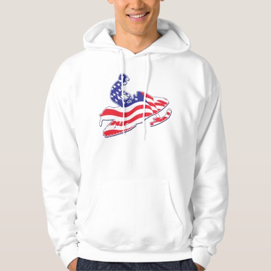 Patriottische Snowmobiling Hoodie (Voorkant)
