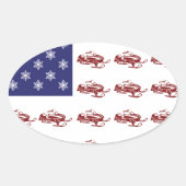 Patriottische Snowmobiling Ovale Sticker (Voorkant)