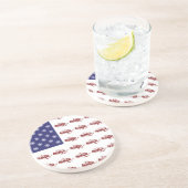 Patriottische Snowmobiling Zandsteen Onderzetter (Zijkant)