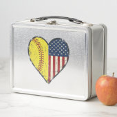 Patriottische Softbal Hart Vintage Vector Design_1 (In situ)