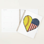Patriottische Softball Hart Vintage Vector Design_ Planner (Display)