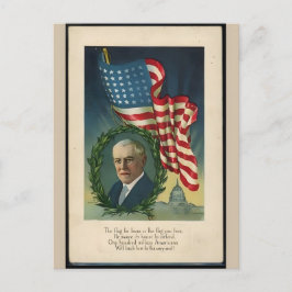 Patriottische Soldaat met Amerikaanse Vlag Ansicht Feestdagenkaart
