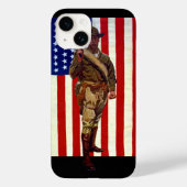  patriottische soldaat met Amerikaanse vlag Case-Mate iPhone Case (Achterkant)