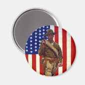  patriottische soldaat met Amerikaanse vlag Magneet