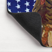 patriottische soldaat met Amerikaanse vlag Muismat (Hoek)