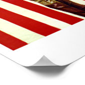 patriottische soldaat met Amerikaanse vlag Poster (Hoek)