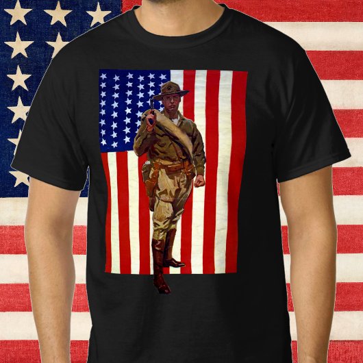  patriottische soldaat met Amerikaanse vlag T-shirt