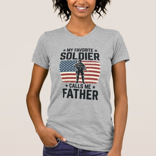 Patriottische Soldaat Vader Vintage Vector T-shirt (Voorkant)