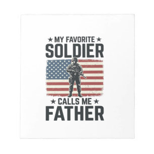 Patriottische Soldaat Vader Vintage Vector T-shirt Notitieblok