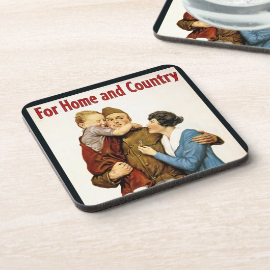  patriottische Soldaat voor Victory Liberty Loan Bier Onderzetter (Linkerzijde)