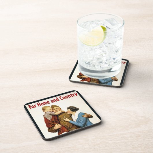  patriottische Soldaat voor Victory Liberty Loan Bier Onderzetter (Rechterzijde)