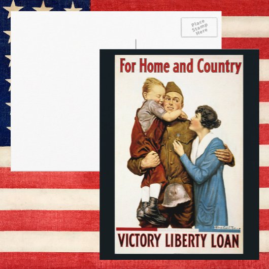  patriottische Soldaat voor Victory Liberty Loan Briefkaart