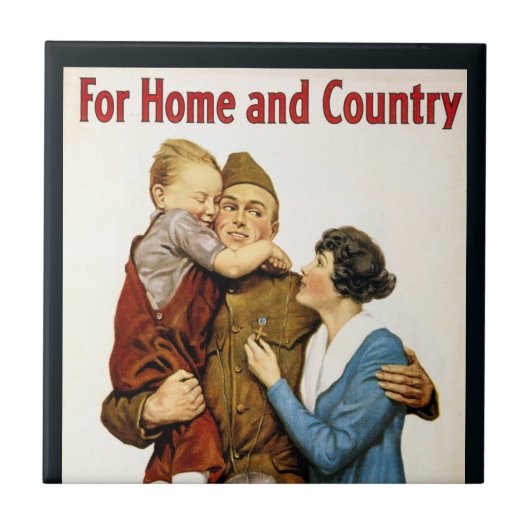  patriottische Soldaat voor Victory Liberty Loan Tegeltje (Voorkant)