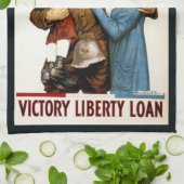  patriottische Soldaat voor Victory Liberty Loan Theedoek (Gevouwen)