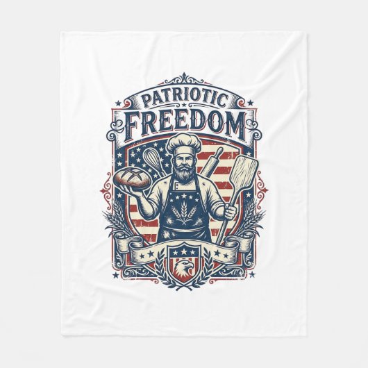 Patriottische Sourdough Bakker Fleece Deken (Voorkant)