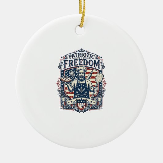Patriottische Sourdough Bakker Keramisch Ornament (Voorkant)