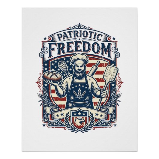 Patriottische Sourdough Bakker Perfect Poster (Voorkant)