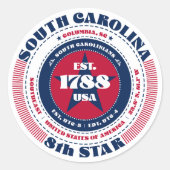 Patriottische South Carolina Circle Design Sticker (Voorkant)