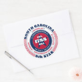 Patriottische South Carolina Circle Design Sticker (Envelop)