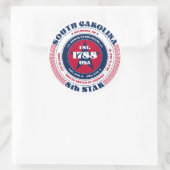 Patriottische South Carolina Circle Design Sticker (Tas)