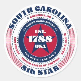 Patriottische South Carolina Circle Design Sticker
