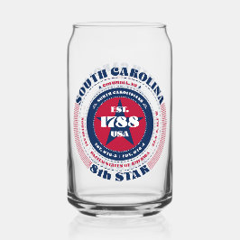 Patriottische South Carolina Typografie Drinkware  Blikvorm Glas