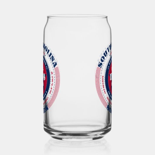 Patriottische South Carolina Typografie Drinkware  Blikvorm Glas (Rechts)