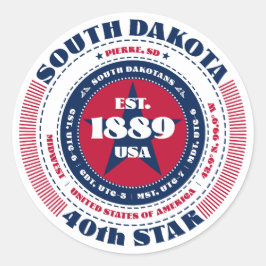 Patriottische South Dakota Circle Design Sticker