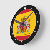 Patriottische Spaanse vlag & Spanje: Thuis/ontwerp Ronde Klok (Hoek)
