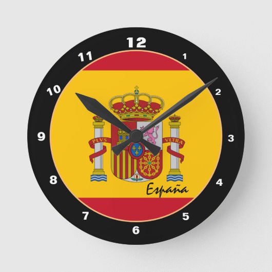 Patriottische Spaanse vlag & Spanje: Thuis/ontwerp Ronde Klok (Voorkant)