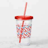 Patriottische Spattenpatroon Acryl Drinkbeker (Achterkant)