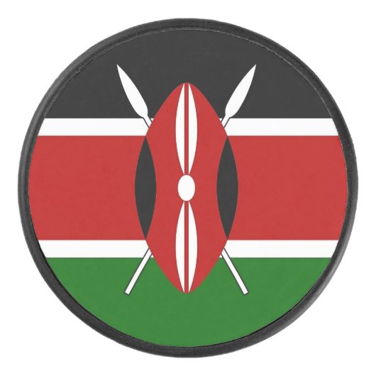 Patriottische speciale hockey puck met vlag van Ke (Voorkant)