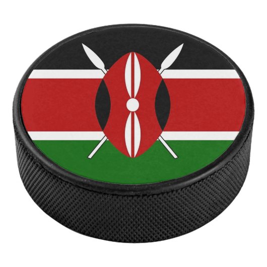 Patriottische speciale hockey puck met vlag van Ke (3/4)