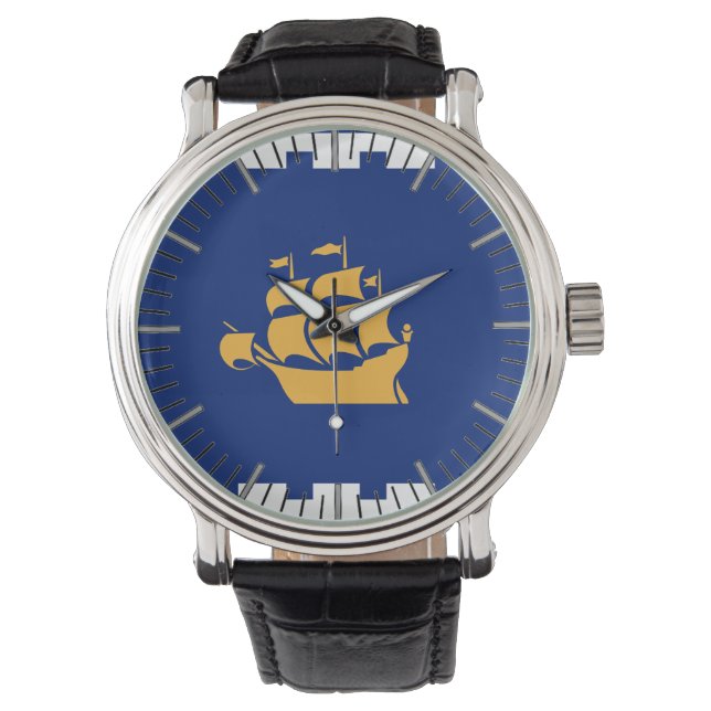 Patriottische, speciale horloge met vlag van Quebe (Voorkant)