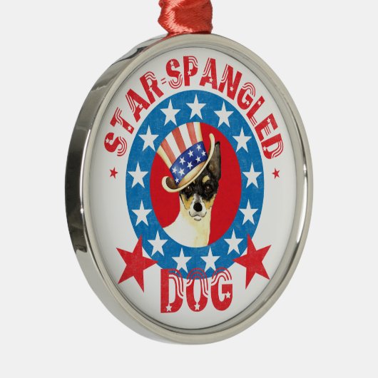 Patriottische Speelgoed Fox Terrier Metalen Ornament (Rechts)