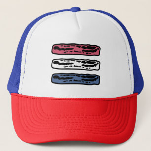Patriottische spekstroken rood wit en blauw trucker pet