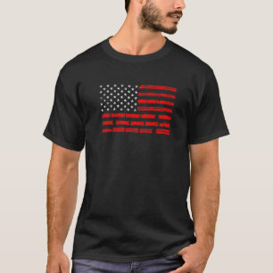 Patriottische Spoorweg Amerikaanse Vlag Locomotief T-shirt