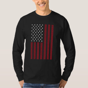 Patriottische Spoorweg Trach Vlag Trein Model Trei T-shirt