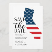 Patriottische staat Californië bestemming bruiloft Save The Date (Voorkant / Achterkant)