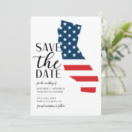 Patriottische Staat Californië Bestemming Trouwen Save The Date
