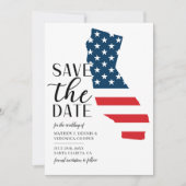 Patriottische staat Californië Destination Huwelij Save The Date (Voorkant)