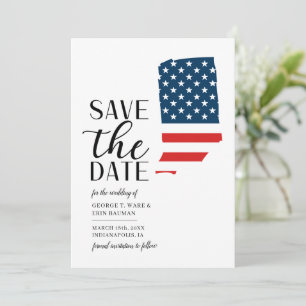 Patriottische staat Indiana bestemming bruiloft Save The Date